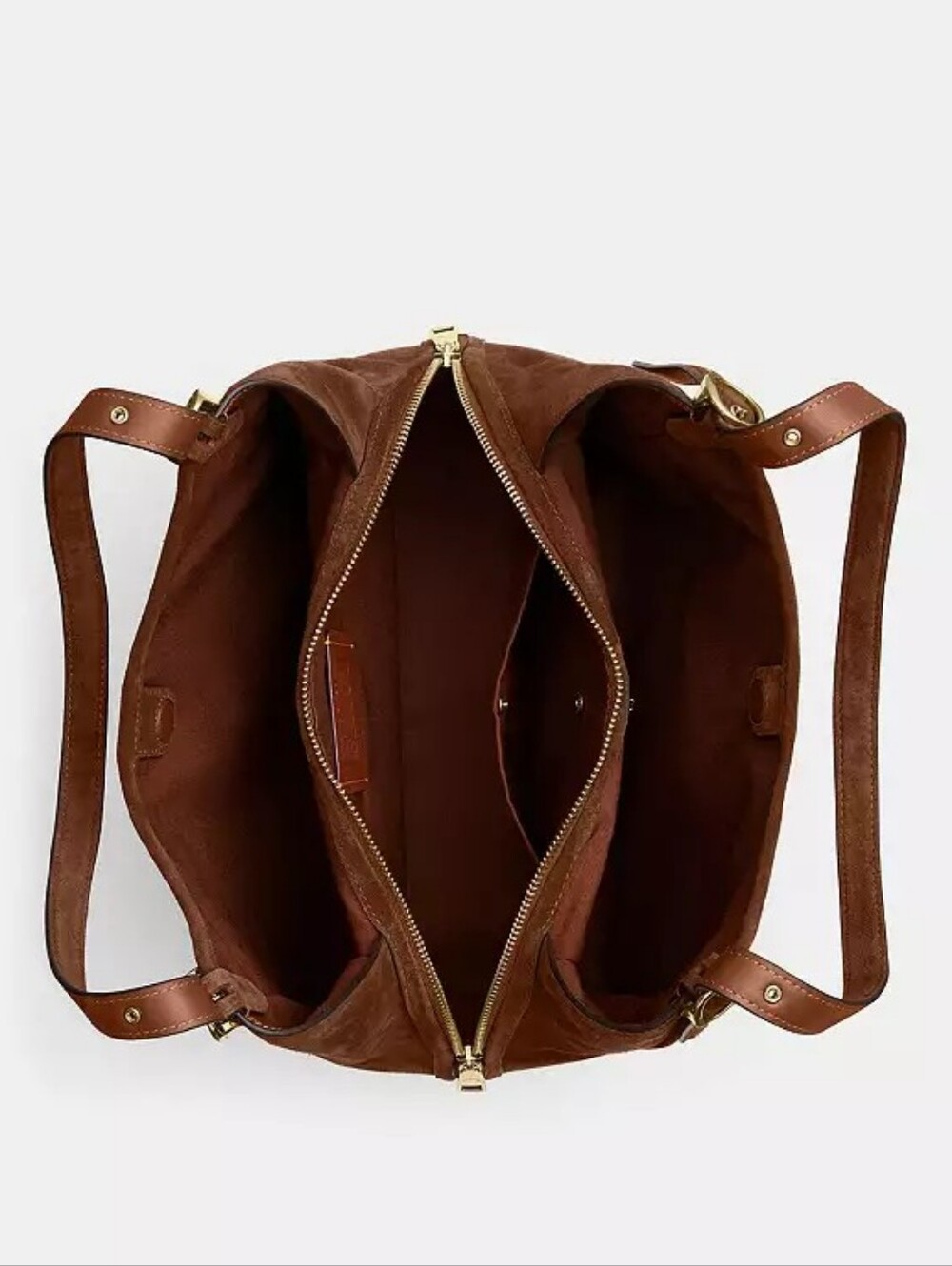 Coach Erin Suede Leather Shoulder Bag Hsndbag Gold/Warm Brown NWT - Picture 14 of 14